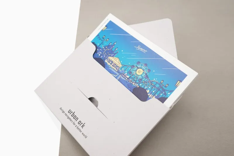 客製環保再生紙灰色明信片信封包裝製作印刷 - 細節圖 3