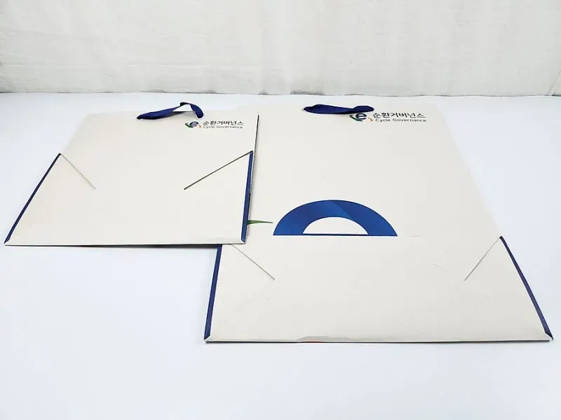 精品品牌緞帶紙袋|緞帶手提繩|加厚禮品袋高質感|手提禮物袋客製製作印刷 - 細節圖 6