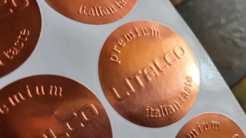 玫瑰金箔紙壓花圓形貼紙|印刷客製製作 - 印刷成品展示